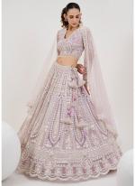 Net Light Pink Bridal Wear Embroidery Work Ready To Wear Lehenga Choli